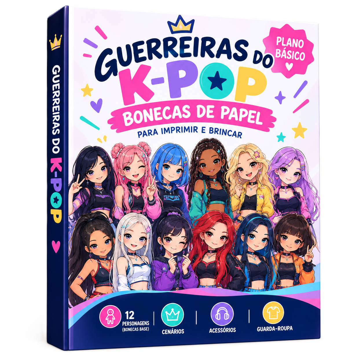 Pack do Plano Básico: bonecas de papel estilo K-pop para imprimir
